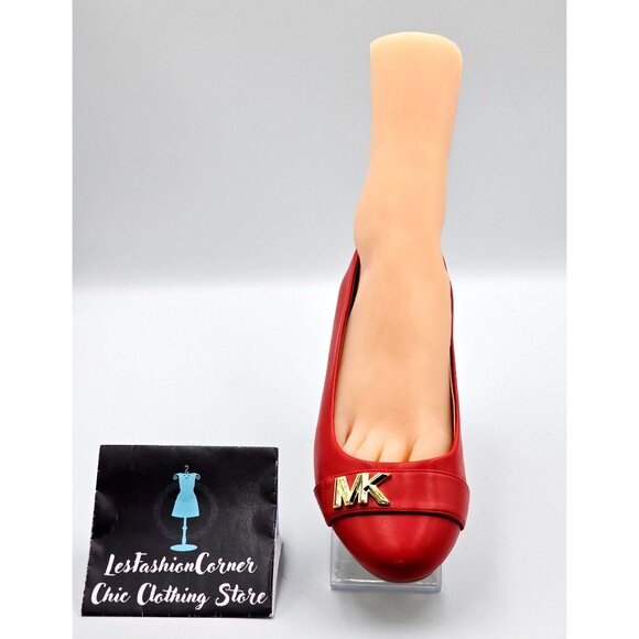 NWOB Michael Kors Women's Crimson  Jilly Gold MK Accent Ballet Flats Size 9 2303 - Picture 14 of 16